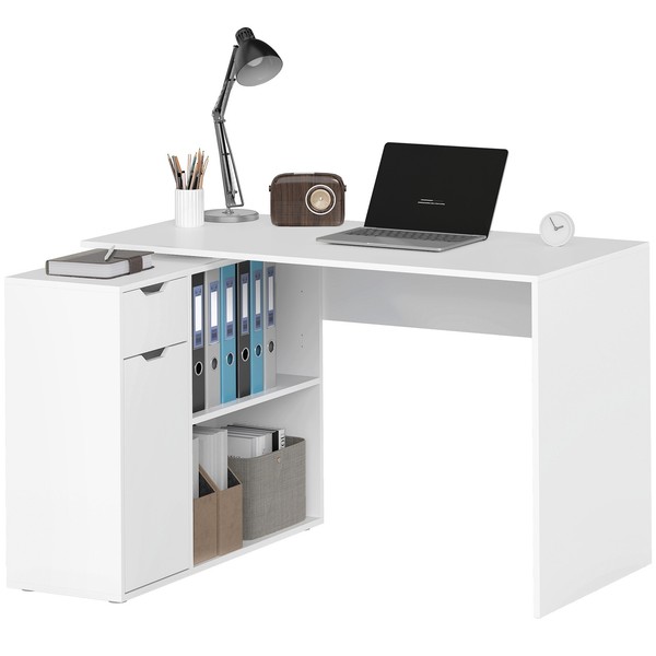 Eckschreibtisch L-Form Schreibtisch Computertisch Mit Offenen Ablagen, Schublade-image