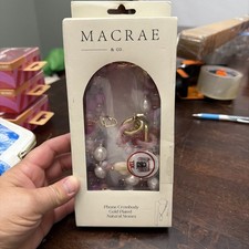 Macrae Co Phone Crossbody. Gold Plated. Natural Stones.