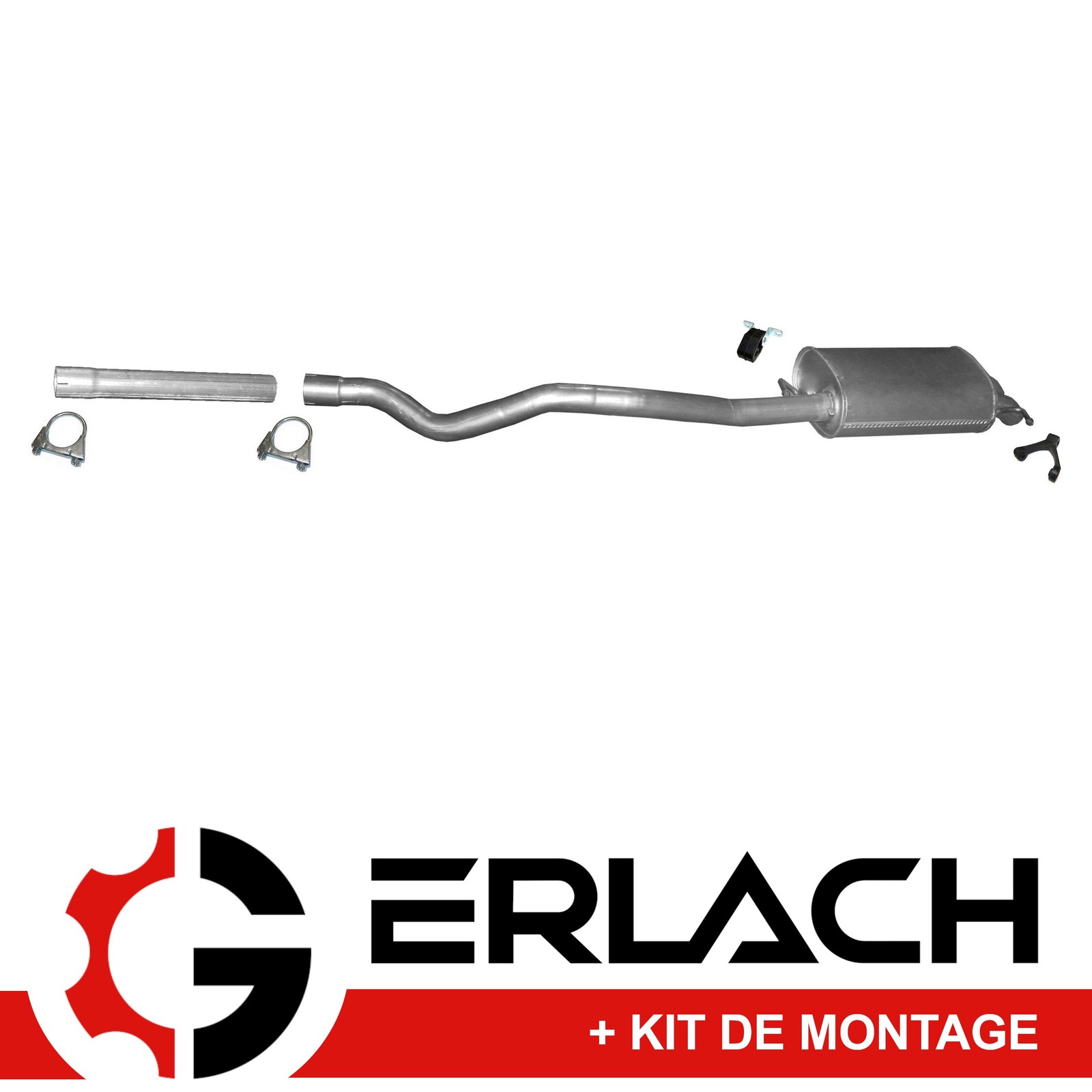 Silencieux d'échappement pour VW Transporter V T5 1.9 TDI en acier aluminisé