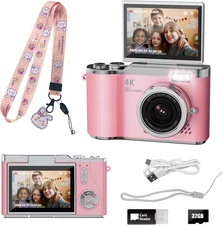 Kids Camera,4K Digital Camera for Photography,48Mp 1080P HD Video Selfie Camera,