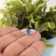 Tanzanite Gemstone 925 Sterling Silver Statement Ring For Engagement Gift