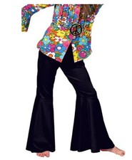 Disco Hippie Bell Bottom Pants - Black - Costume - Child - 2 Sizes