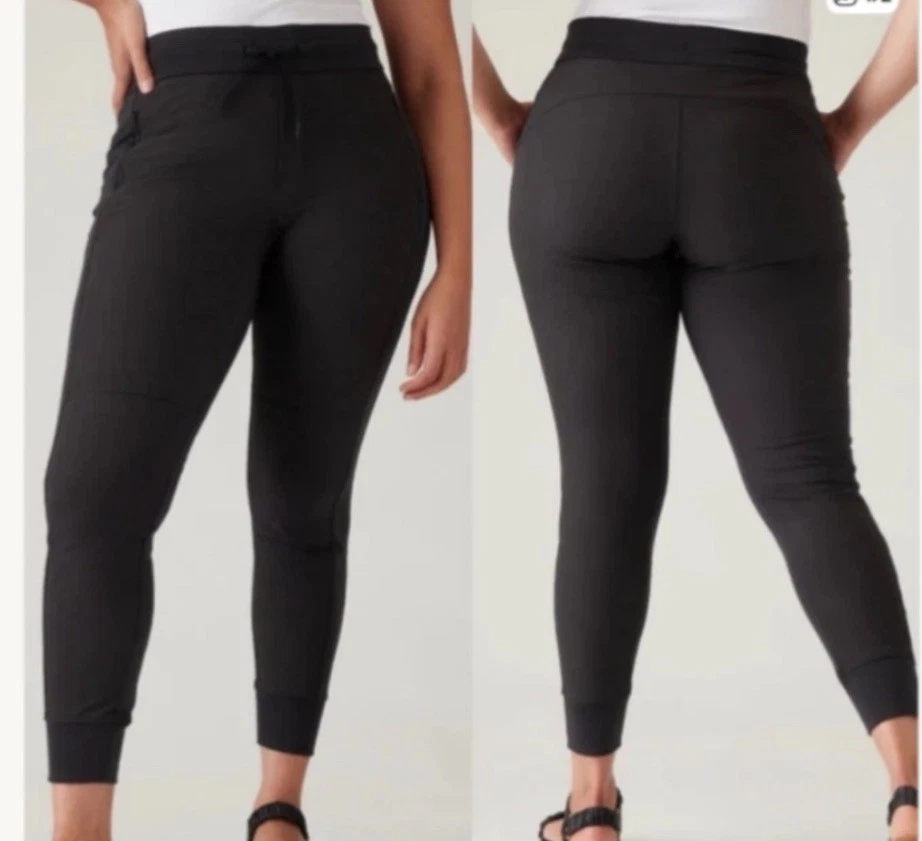 Athleta Headlands Hybrid Trek Jogger Women's Size 16 Pants Mid Rise Black