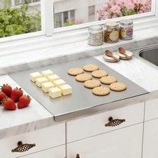Stainless Steel Cutting Chopping Boards Large Pastry Board Counter with Lip Top