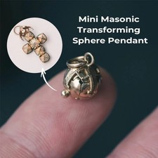 Mini Masonic Transforming Sphere Pendant, Vintage Foldable Ball Necklace