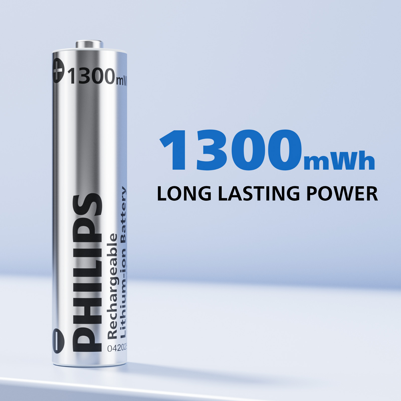 Philips 8Pcs 1.5V 1300mWh AAA Rechargeable Lithium-ion Battery +Fast Charger Box
