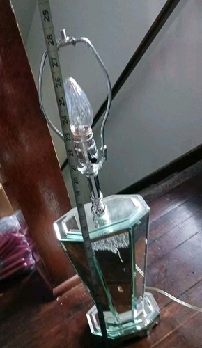 Vtg Venetian Art Deco Style Mirror Table Lamp Chrome Nice Heavy! - Picture 12 of 13