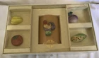 Fitz and Floyd Coq du Village Pillar Candle 5 Ceramic Pins Rooster Veggies