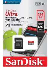 SanDisk Ultra 256GB microSDXC Memory Card + SD Adapter | SDSQUA4-256G-GN6MA | 12