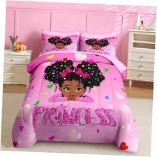 7 Pcs Comforter Set Size, Pink Princess Bedding for Kids Teen, Full Princess 1