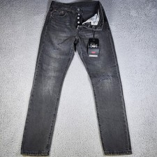 Levis Premium 501 Skinny Jeans Womens 25x28 Washed Black High Rise Button Fly
