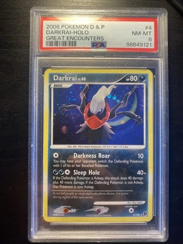 2008 Pokemon Diamond Pearl Great Encounters Darkrai Holo Card PSA 8 NM-MINT #4