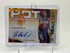 Brandon Boston Jr. 2021 Hoops Hot Signatures Rookie Auto HYPER Green
