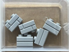 LEGO Parts - Light Bluish Gray Brick 1 x 2 Masonry Profile - No 98283 - QTY 5