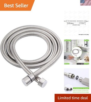 Durable 59'' Brushed Nickel Shower Hose - Flexible Stainless Steel Sprayer