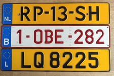3 L&auml;nder BeNeLux  Nummernschild SET &ndash; NL Niederlande B Belgien L Luxemburg
