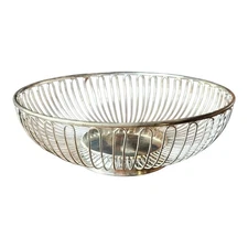 Modern Silver Wire Serving Bowl