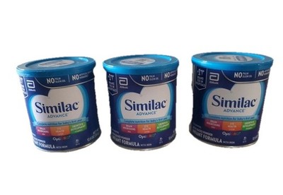 Similac Advance baby formula 3 cans Milk Based Powder Iron 12.4oz cans w iron