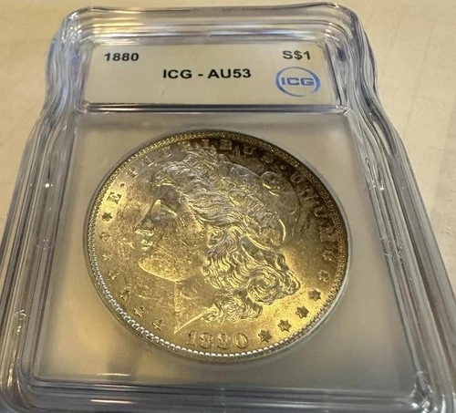 1880-P  Morgan Silver Dollar ICG AU 53