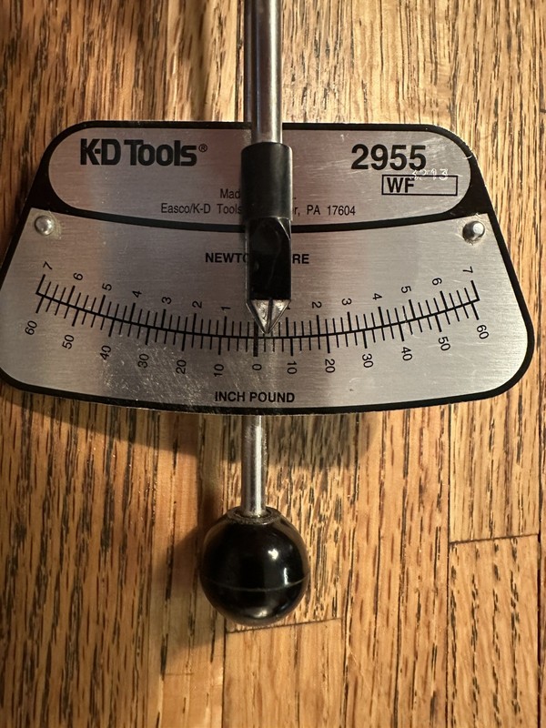 2955 KD Tools Beam Torque Wrench 0-60 In/Lbs 1/4" Drive Very Good Pre-Owned Cond