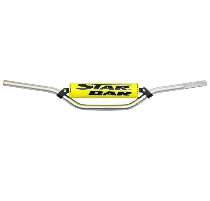 Guidon Star Bar 2014 T6 en alu aéronautique argent d22,2mm pour moto