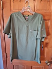 Dickies Scrub Top Women's Xtreme Stretch V-Neck DK715-CBLZ Large, Olive Color