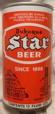 Dubuque Star Beer Can by Pickett- Pull Tab - Steel - 12 Ounce @1975