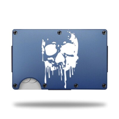 Custom Laser Engraved Wallet - BLEEDING SKULL - GREAT GIFT WALLET