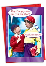 Can You Top That Valentines Day Hilarious Greeting Card with Envelope