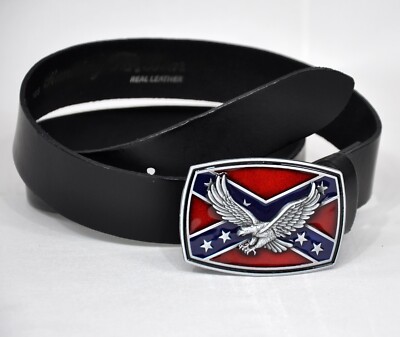Western Gürtel Leder Rodeo Biker Rockabilly Adler Schnalle Buckle 115 cm