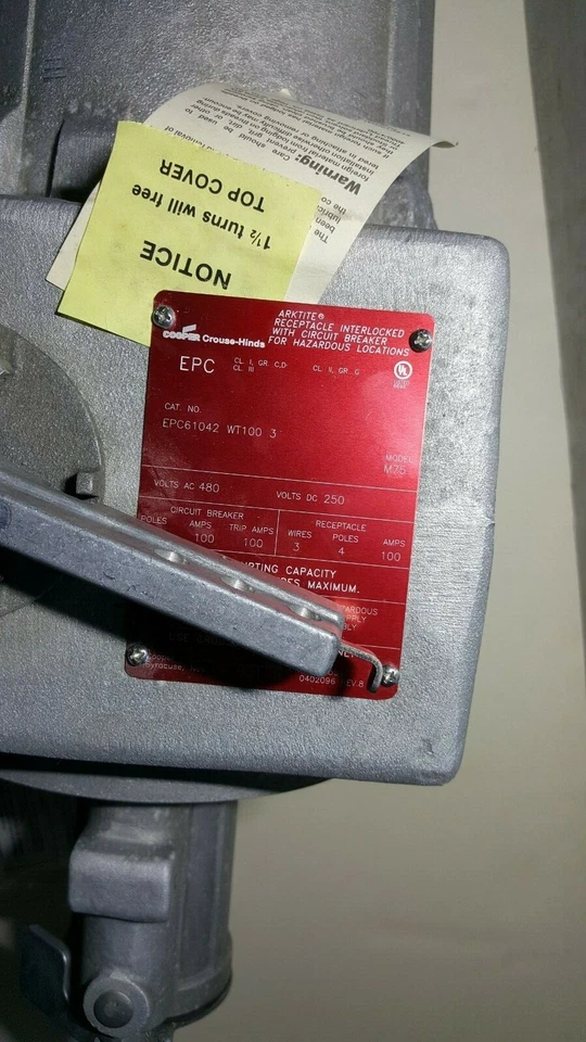 (NOS) Eaton/Crouse Hinds ARKTITE EPC61042 WT100, 4-Pole Interlocked Receptical, - Image 2 of 4