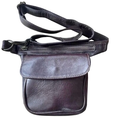 Leather Bag Purse That Wraps Around Waist Brown Leather Adjustable