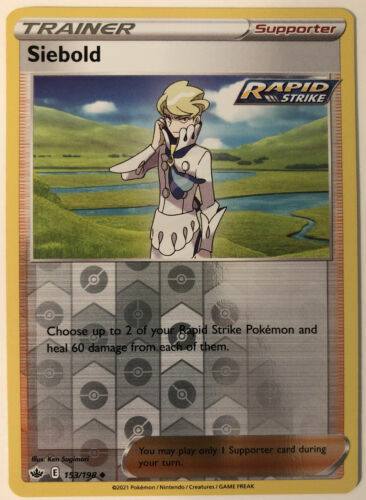 Pokemon - Siebold 153/198 - Reverse Holo - Chilling Reign - NM/M - New