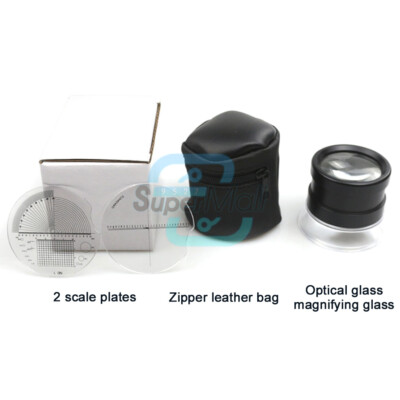 30 Magnification Cylindrical Scale Optical Glass Lens Focusing Magnifier