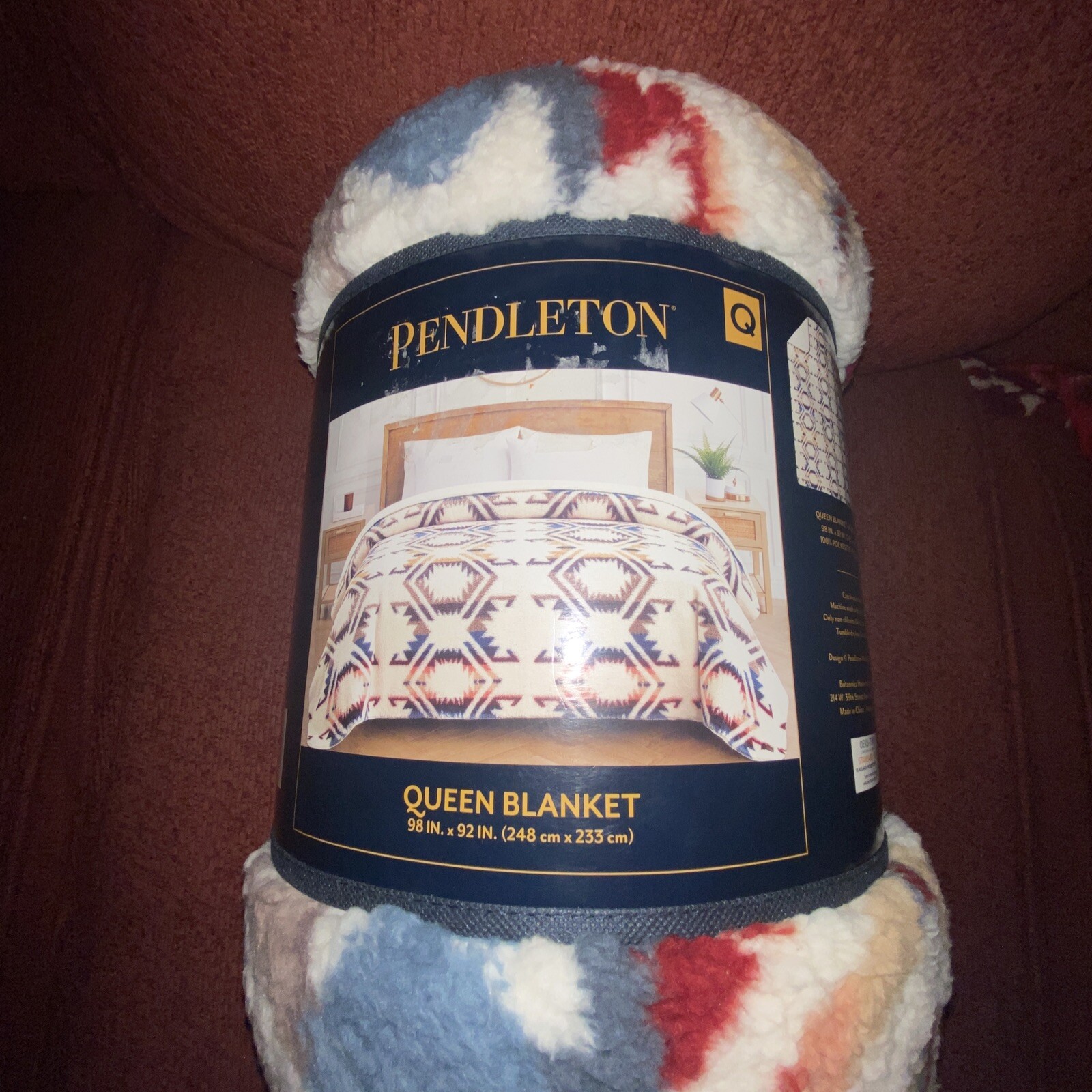 PENDLETON Sherpa Fleece Blanket Queen WHITE SANDS BEIGE for sale online