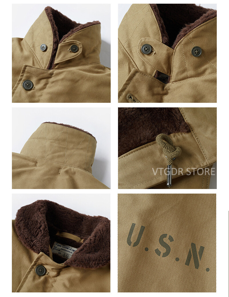 NON STOCK Khaki N-1 Deck Jacket Vintage USN Military Uniform NON STOCK Khaki N-1 Deck Jacket Vintage USN Military Uniform