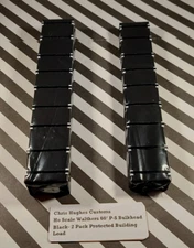 Ho Scale Walthers  60' P-S Bulkhead Flat Protected Building Load-Black Lot of 2