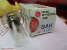 GE-BAK Sound Reproducer Lamp 4V .75Amps BELL HOWELL RLMO PROJECTORS