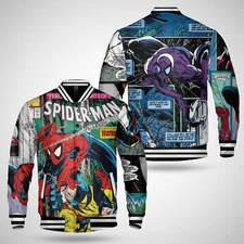 Beautiful Spiderman Comic Superhero Character Spider-man Love Baseball Jacket