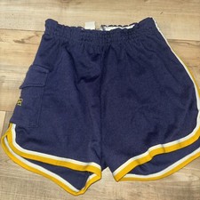 Navy/Gold Russell Athletic Vintage Shorts Adult XS Made In USA Poly Cotton Blend