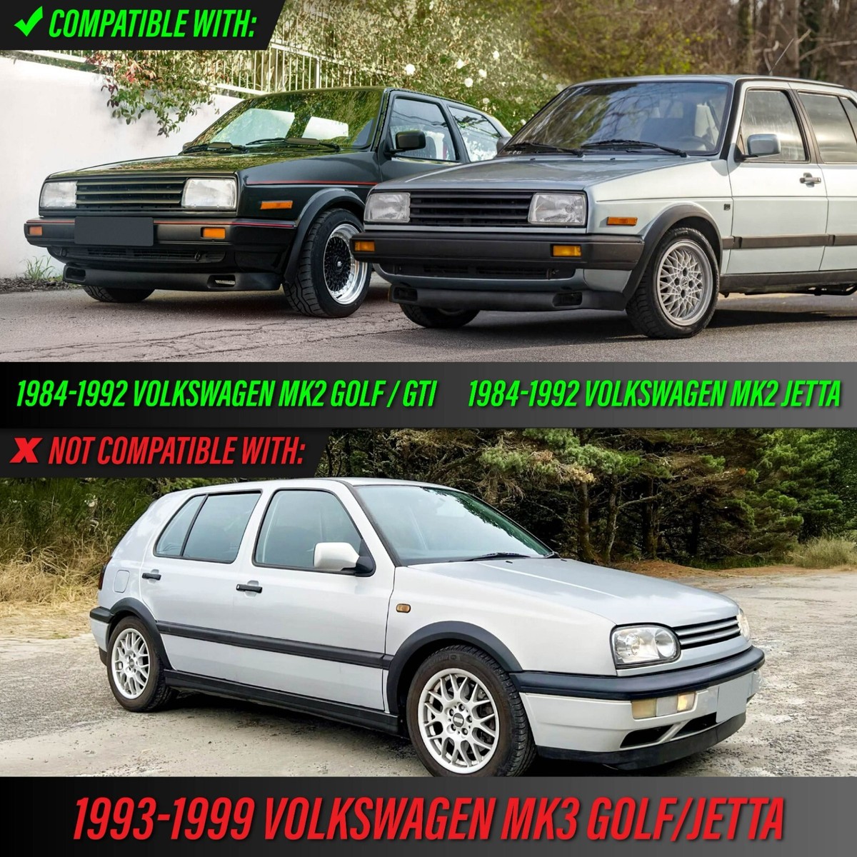 All Clear Side Marker Banana Fender Light Fit For 84-92 VW Golf