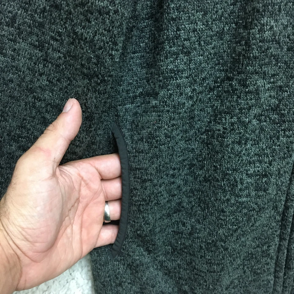 Suéter Quiksilver grande juvenil cinza zíper completo com capuz bolso de lã roupa de surf menino G - Imagem 4 de 4