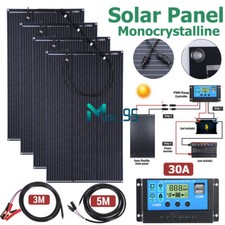 400W 200W 12V Portable Flexible Solar Panel RV Camping Rooftop w/ PWM Controller