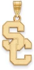 14K Yellow Gold University of Southern California Large Pendant LogoArt 4Y004USC