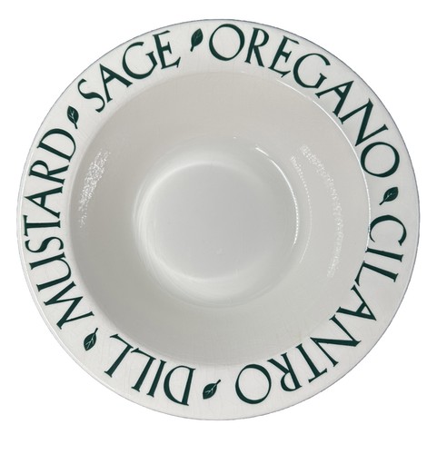 Pier 1 Herbs ll Serving Bowl Oregano Sage Mustard Dill Cilantro Tre Ci Italy