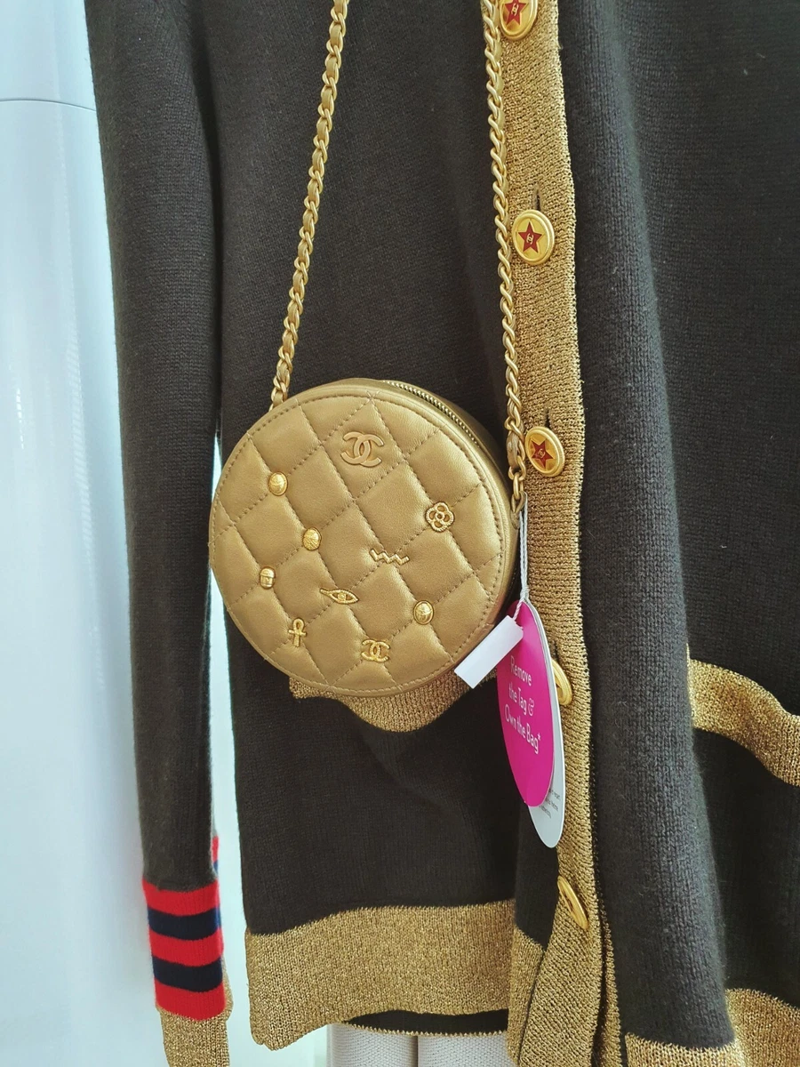 CHANEL 19A Ancient Egypt Gold Tweed Medium Classic Double Flap Bag Dearluxe #64 CHANEL 19A Ancient Egypt Gold Tweed Medium Classic Double Flap Bag Dearluxe