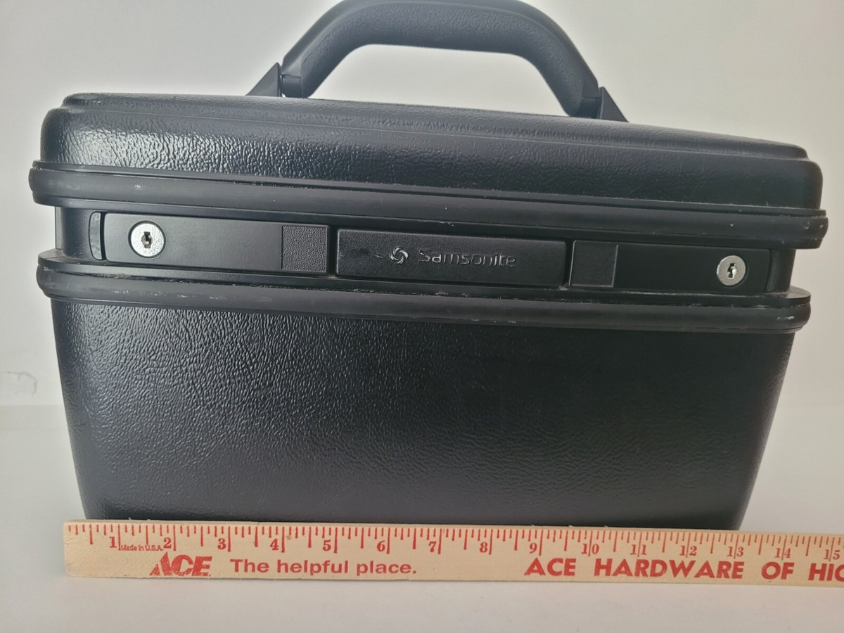 Vintage Samsonite Silhouette Black Makeup Train Case w/ Mirror No
