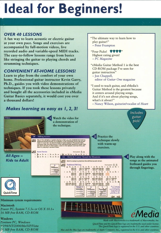 eMedia Guitar Basics v3 - Easiest Way Learn Play PC Windows Software Sealed New - Image 3 of 3