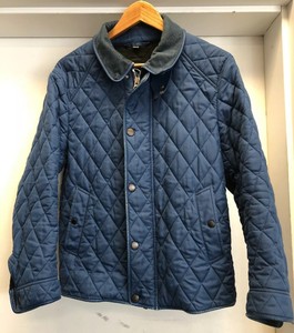 Burberry Womans Blue Quilted Barn Jacket Size Medium Ebay