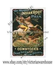 1870-1890 Dr. Morse's Indian Root Pills native American metal tin sign shop wall